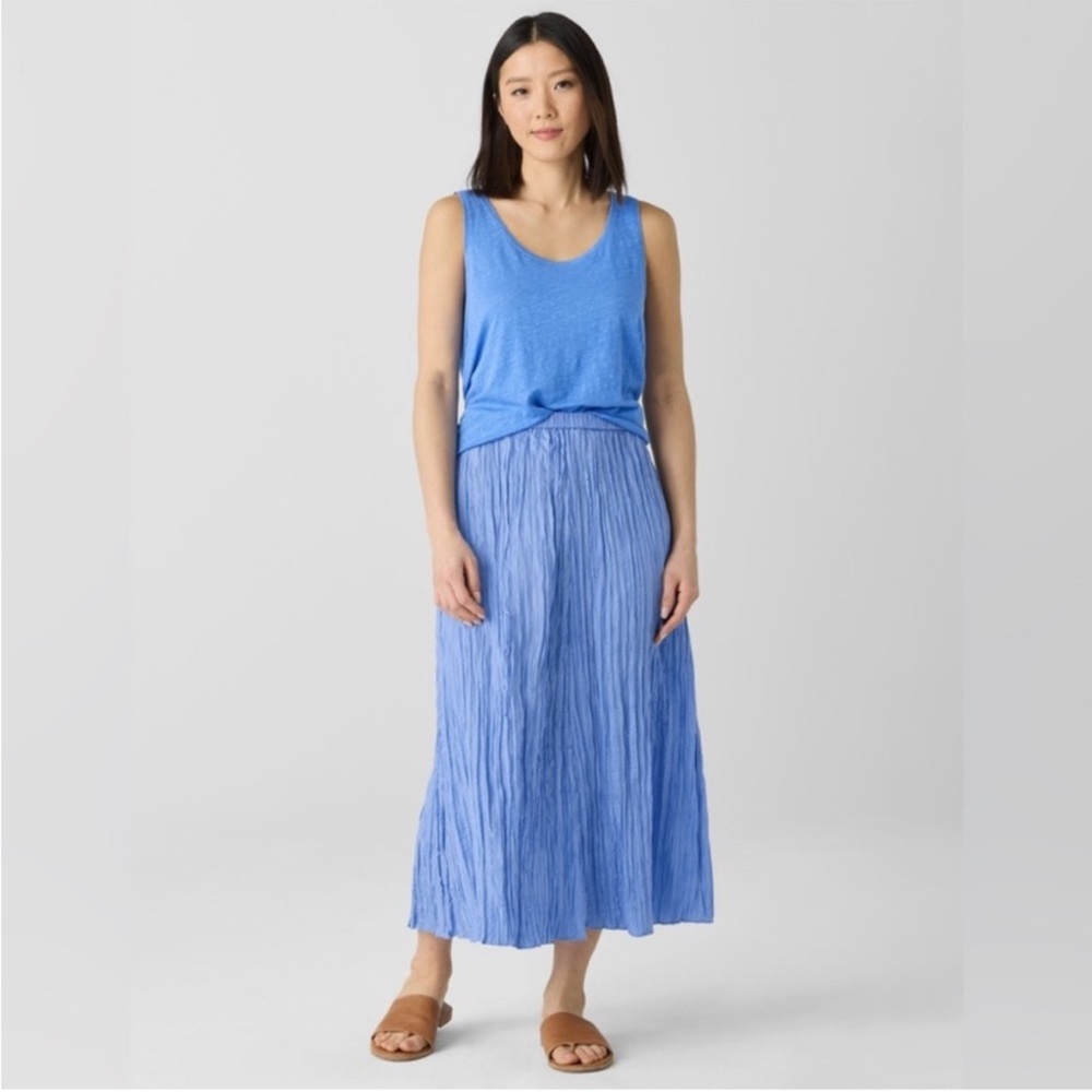 NWT Eileen Fisher Crushed Silk Maxi Skirt - Picture 6 of 7